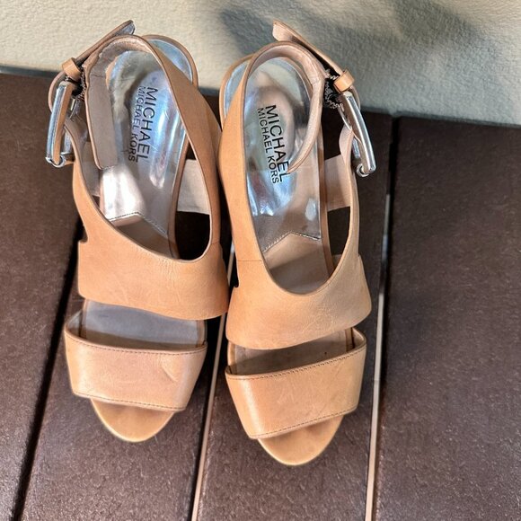 MICHAEL KORS Platform Neutral Sandals Heels - 8.5 - Picture 4 of 11